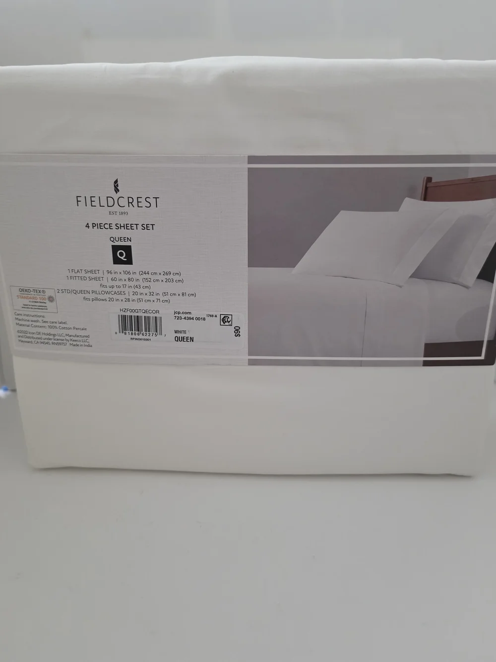 Fieldcrest Queen 4-Piece Sheet Set in White